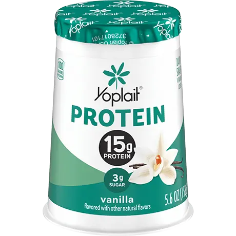Yoplait protein vanilla yogurt single serve, front of package