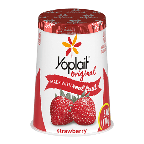 Yoplait Original Single Serve Strawberry Yogurt, front of product.