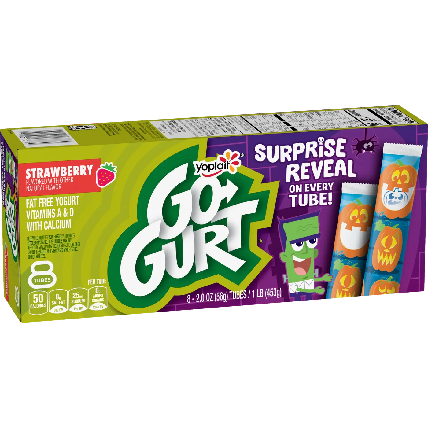Go-GURT Strawberry Kids Fat Free Yogurt, Gluten Free, 2 oz Yogurt Tubes (8 Count), front of package