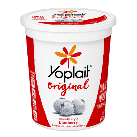 Yoplait Original Tub Blueberry Yogurt, front of product.