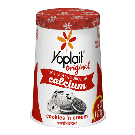 Yoplait Original Single Serve Cookies 'n Cream Yogurt, front of product.