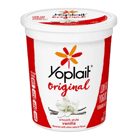Yoplait Original Tub Vanilla Yogurt, front of product.