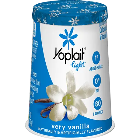 Yoplait Light Single Serve Very Vanilla Yogurt, front of product.