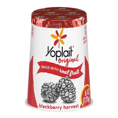 Yoplait Original Single Serve Blackberry Harvest Yogurt, front of product.