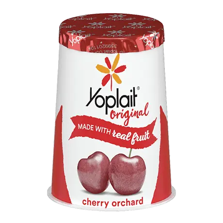 Yoplait Original Single Serve Cherry Orchard Yogurt, front of product.