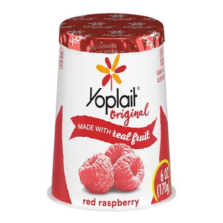 Yoplait Original Single Serve Red Raspberry Yogurt, front of product.