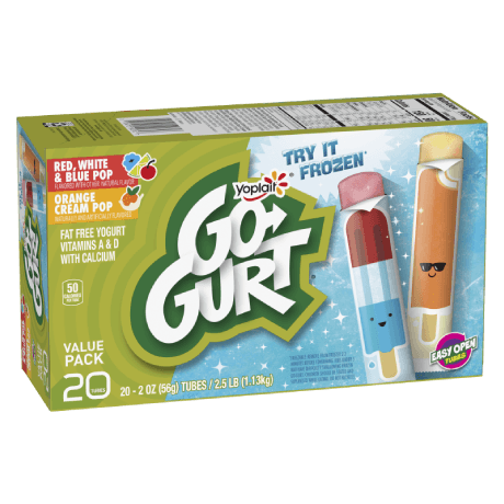 Yoplait Go-GURT 20 Count Variety Pack Yogurt, front of product.