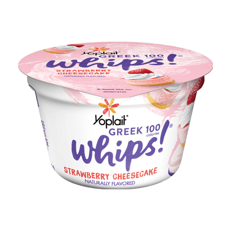 Yoplait Greek 100 Whips Strawberry Cheesecake Yogurt