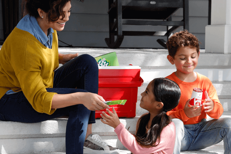 Children Eating Yoplait dairy Products