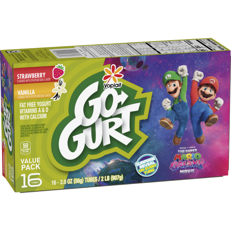 スポーツトイ・アクショントイ a-rt Holy Yogurt Strawberry & Vanilla Go-GURT Kids Yogurt Tubes 16 Pack 32 oz