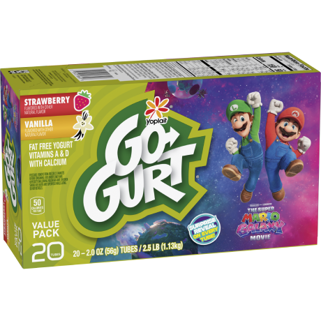 Strawberry & Vanilla Go-GURT Kids Yogurt 20 Pack 40 oz | Gluten Free