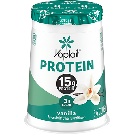 Yoplait protein vanilla yogurt single serve, front of package